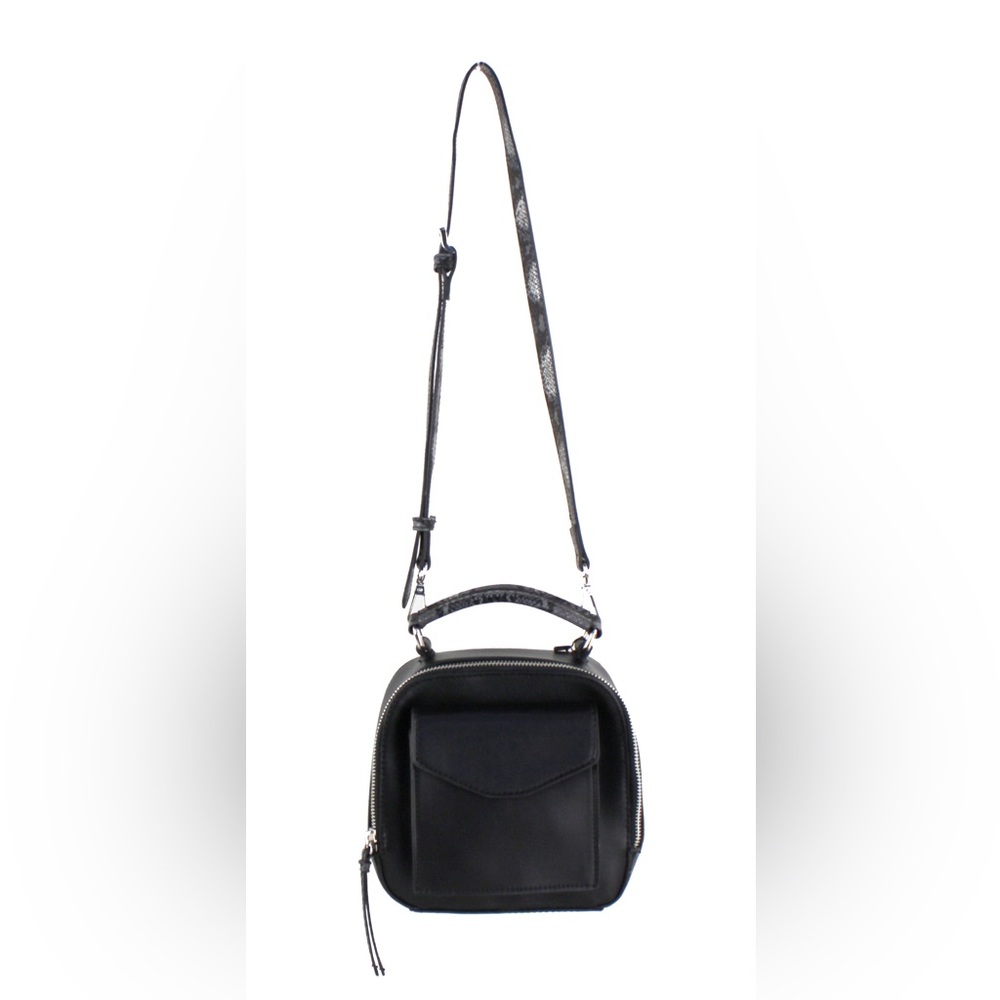 Free People Mini black/snakeskin backpack and crossbody